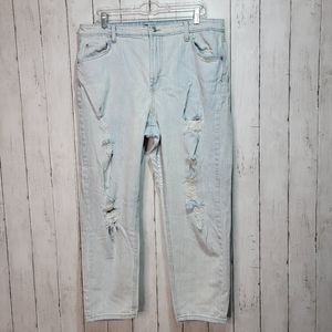 Wild Fable Women's Lightwash Distressed Cotton Stretch Denim Blue Jeans Size 16.